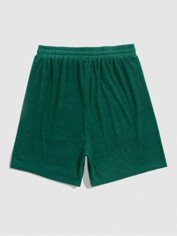 Terry Cloth Drawstring Pocket Shorts Terry Cloth Drawstring Pocket Shorts