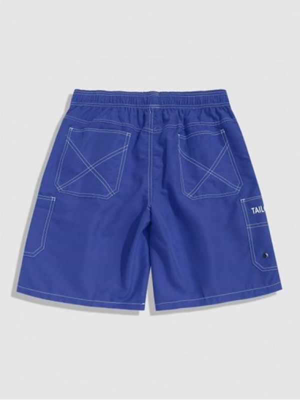 Multi Pockets Stitching Patched Drawstring Cargo Shorts Multi Pockets Stitching Patched Drawstring Cargo Shorts