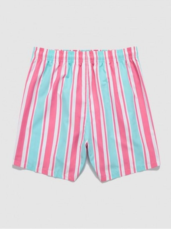 Striped Pocket Drawstring Beach Shorts Striped Pocket Drawstring Beach Shorts