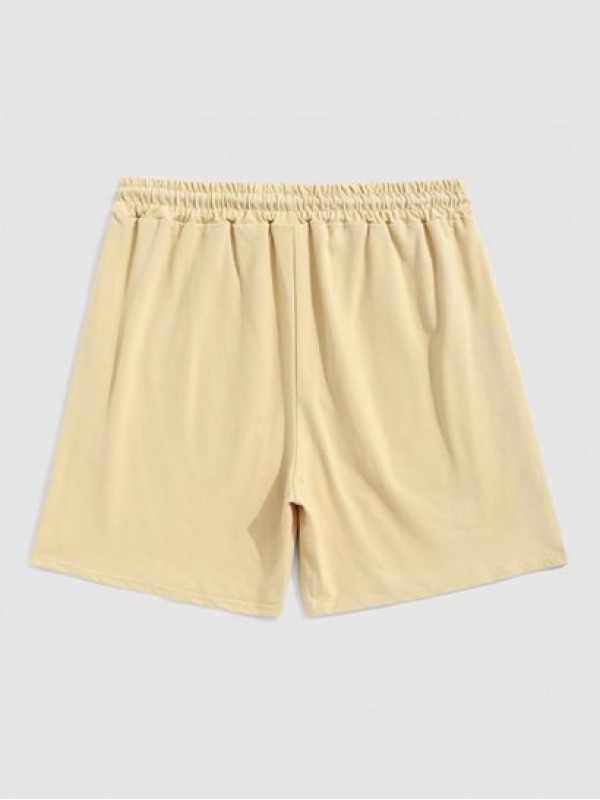 Plum Blossoms And Chinese Characters Print Shorts Plum Blossoms And Chinese Characters Print Shorts
