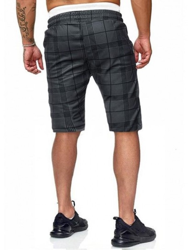 Plaid Pattern Casual Drawstring Shorts Plaid Pattern Casual Drawstring Shorts