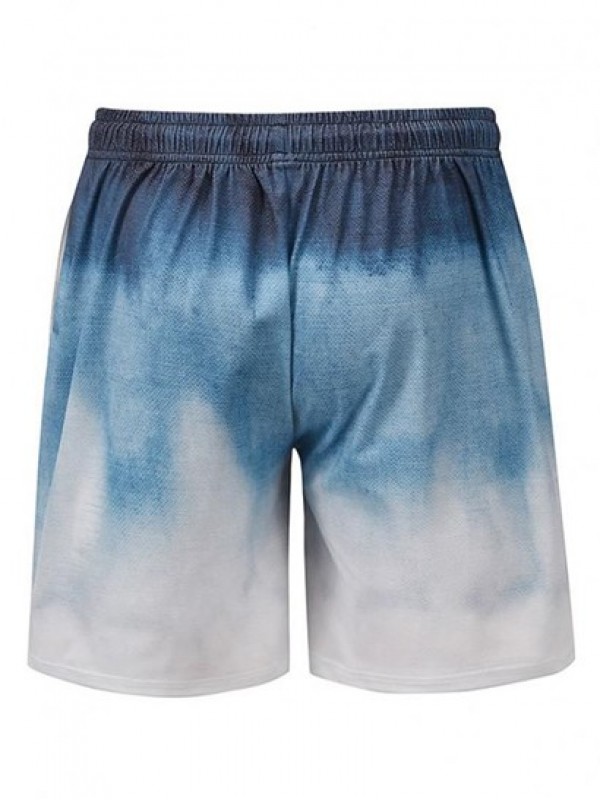 Ombre Print Drawstring Casual Shorts Ombre Print Drawstring Casual Shorts