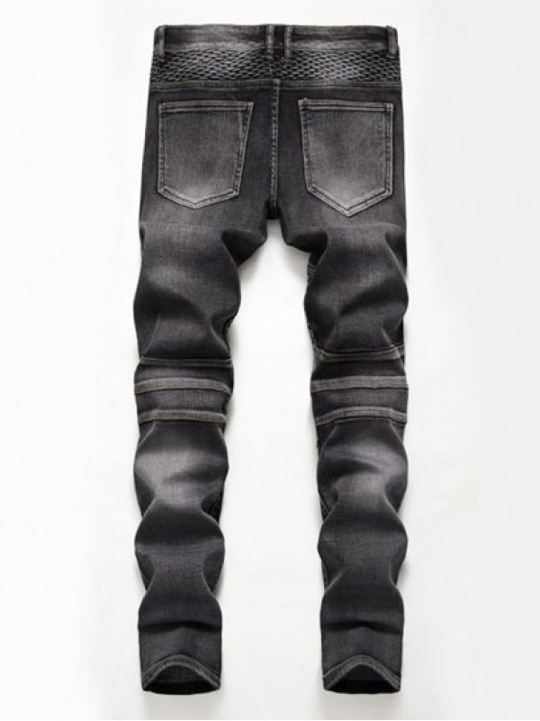 Pleated Patch Stitching Jeans Pleated Patch Stitching Jeans