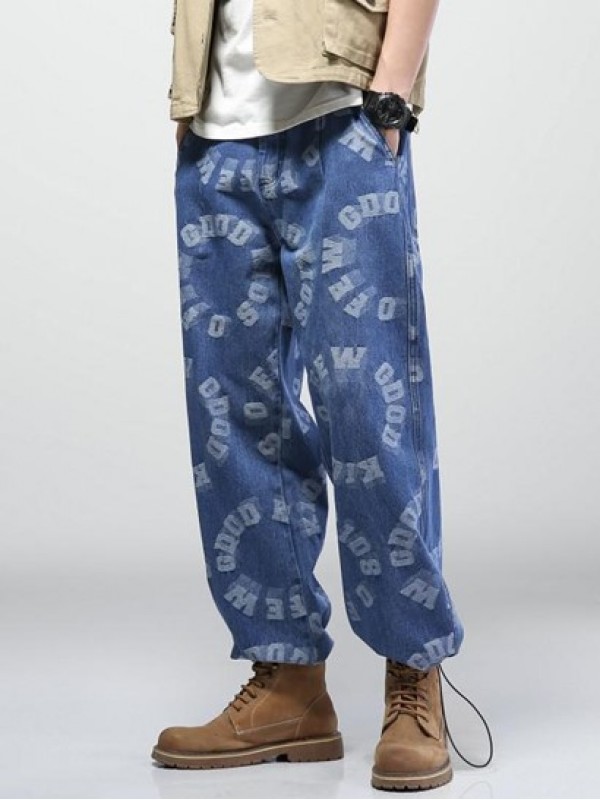 Letters Print Joggers Jeans Letters Print Joggers Jeans