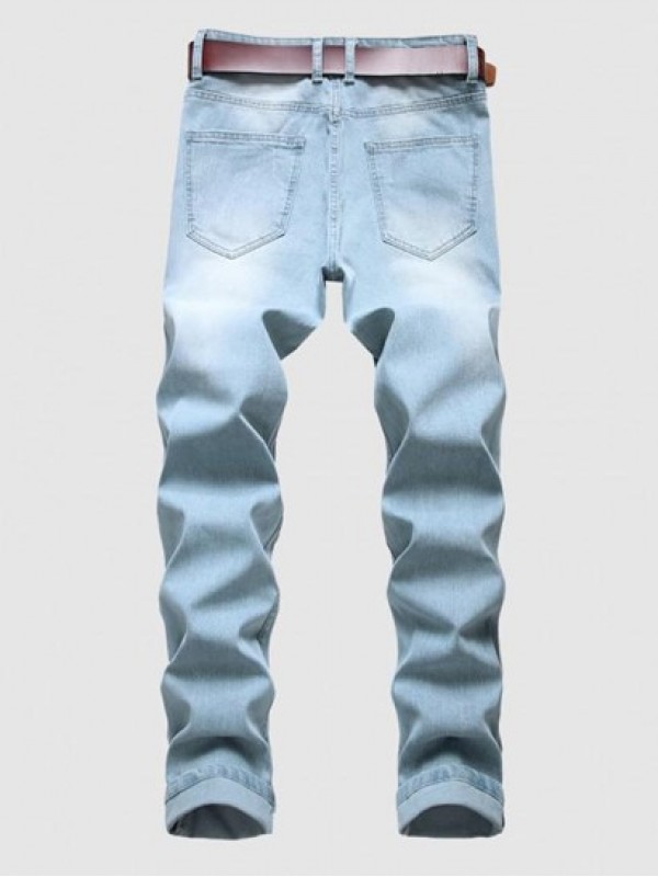 Ripped Rose Embroidery Zipper Fly Jeans Ripped Rose Embroidery Zipper Fly Jeans