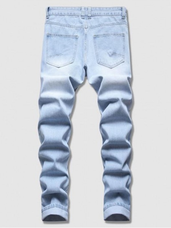 Hidden Zipper Ripped Light Wash Jeans Hidden Zipper Ripped Light Wash Jeans
