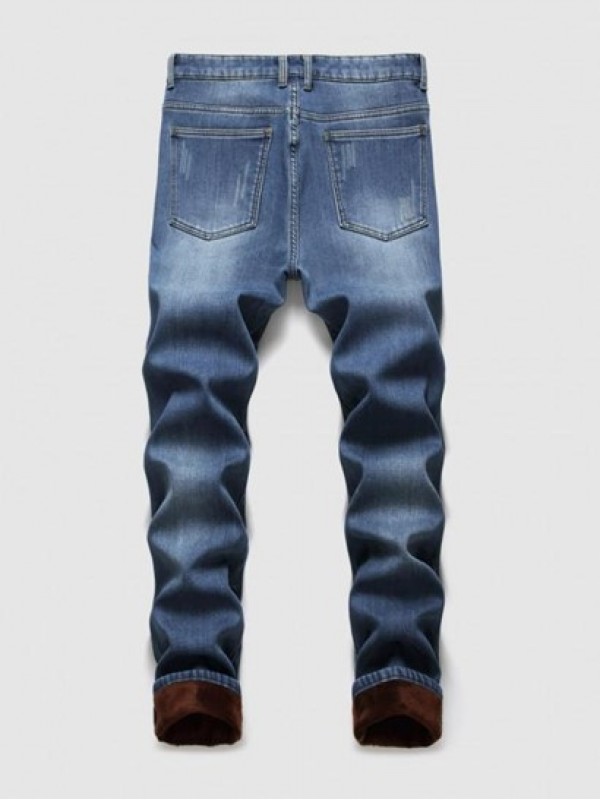 Faux Fur Lined Scratch Warm Jeans Faux Fur Lined Scratch Warm Jeans