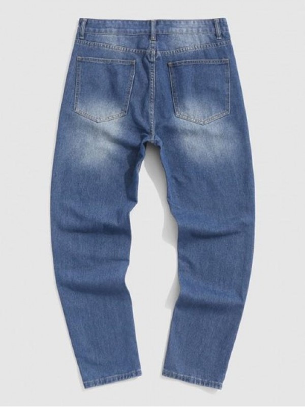 Ripped Colorblock Tapered Jeans Ripped Colorblock Tapered Jeans