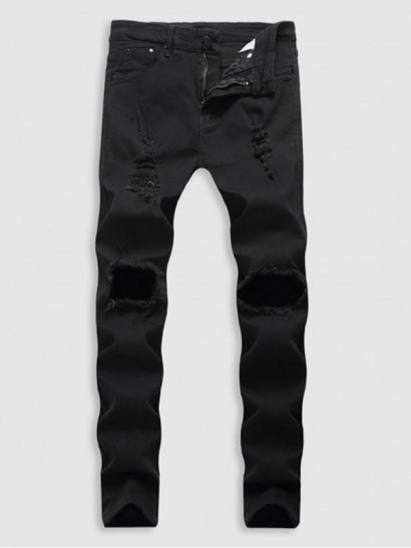 Ripped Casual Zipper Button Jeans Ripped Casual Zipper Button Jeans