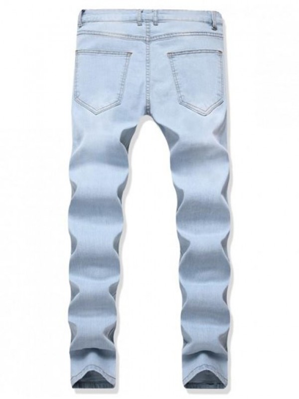 Floral Embroidery Destroy Wash Distressed Long Jeans Floral Embroidery Destroy Wash Distressed Long Jeans