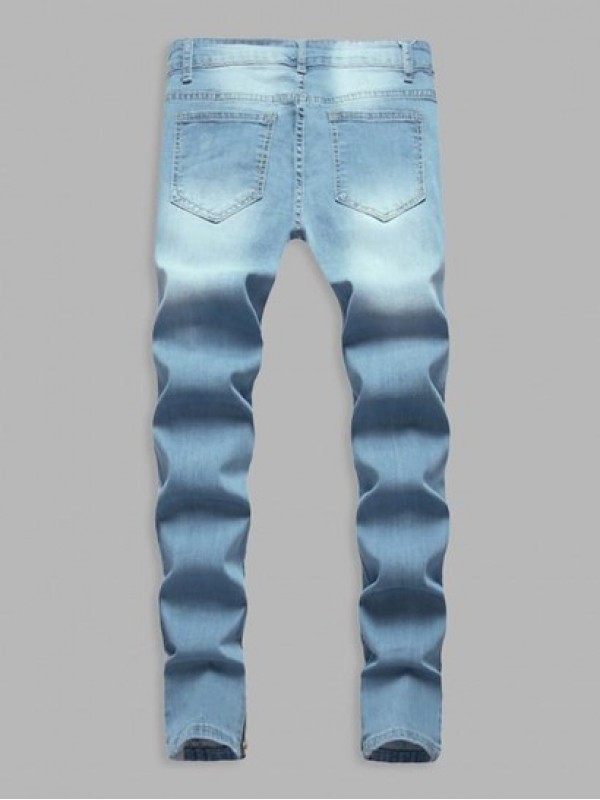 Patchwork Zipper Pockets Casual Jeans Patchwork Zipper Pockets Casual Jeans