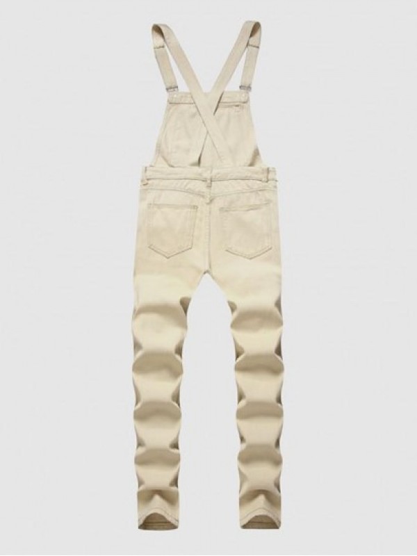 Kangaroo Pocket Solid Color Denim Jumpsuit Kangaroo Pocket Solid Color Denim Jumpsuit