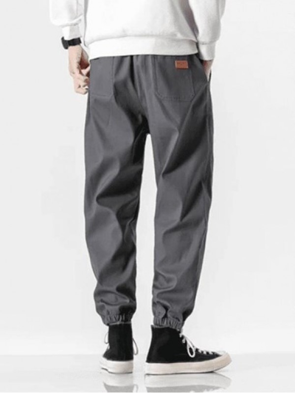 Letter Patched Contrast Drawstring Jogger Pants Letter Patched Contrast Drawstring Jogger Pants