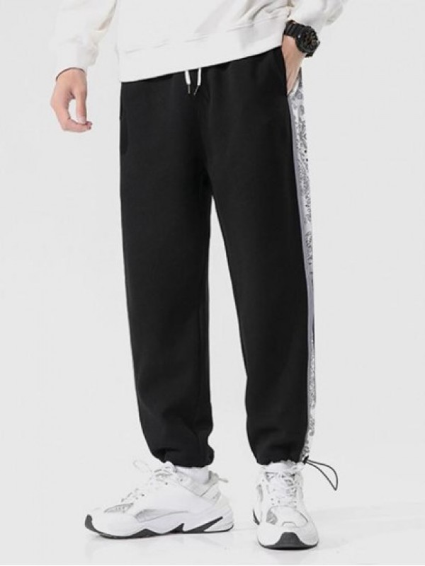 Paisley Print Patches Spliced Pants Paisley Print Patches Spliced Pants