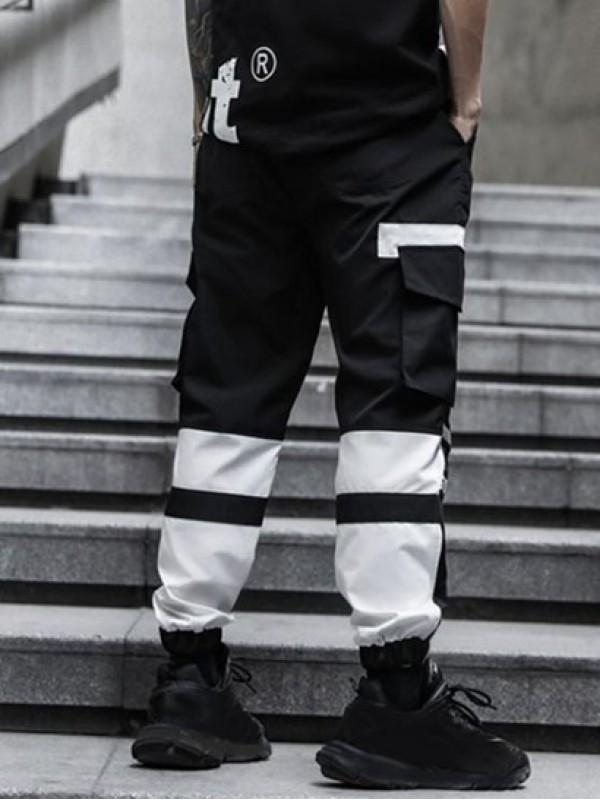 Letter Print Colorblock Drawstring Cargo Jogger Pants Letter Print Colorblock Drawstring Cargo Jogger Pants