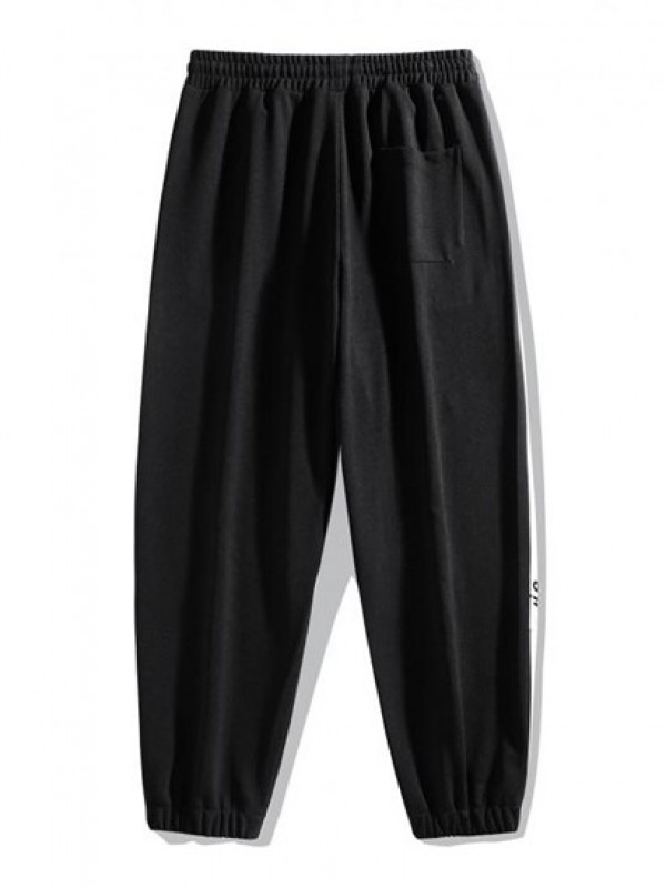 Letter Pintuck Drawstring Jogger Pants Letter Pintuck Drawstring Jogger Pants