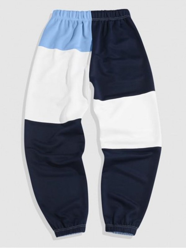 Letter Printed Colorblock Sports Sweat Pants Letter Printed Colorblock Sports Sweat Pants