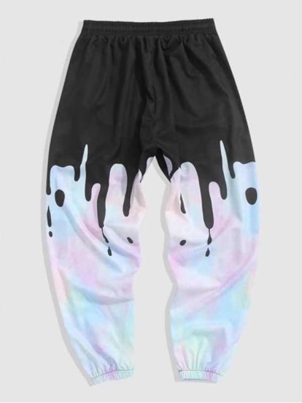 Tie Dye Print Casual Pocket Beam Feet Pants Tie Dye Print Casual Pocket Beam Feet Pants
