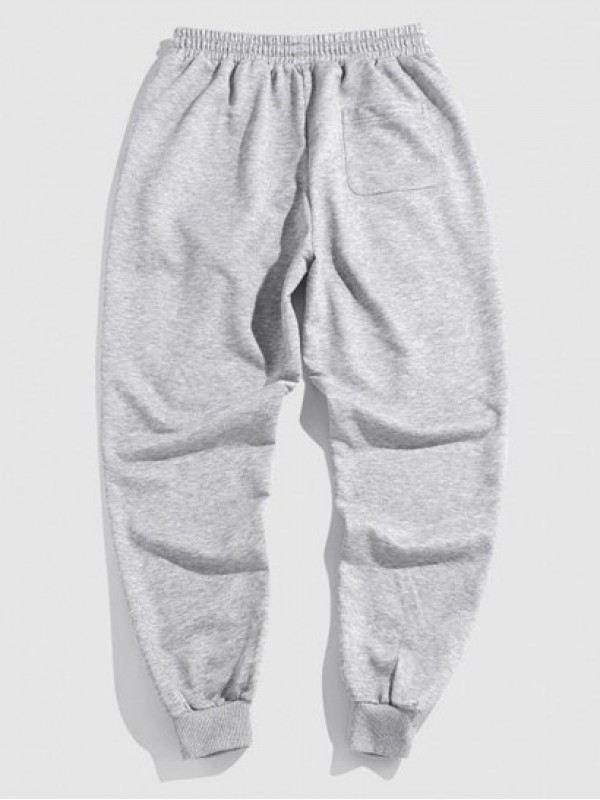 Letters Print Heathered Sweatpants Letters Print Heathered Sweatpants