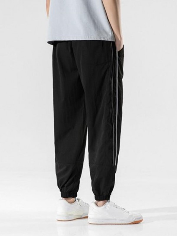 Reflective Trims Letter Patched Pants Reflective Trims Letter Patched Pants