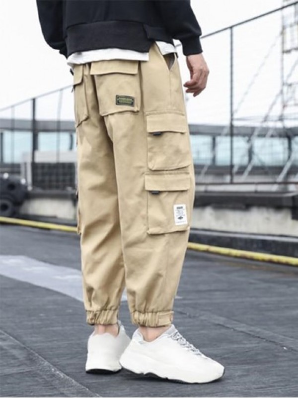 Solid Color Multi-pocket Design Jogger Cargo Pants Solid Color Multi-pocket Design Jogger Cargo Pants
