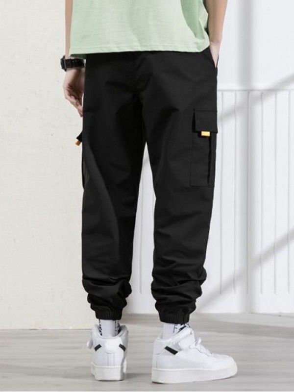 Letter Printed Multi-pockets Design Drawstring Beam Feet Pants Letter Printed Multi-pockets Design Drawstring Beam Feet Pants