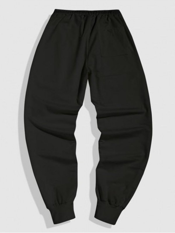 Japanese Rose Flower Print Jogger Sweatpants