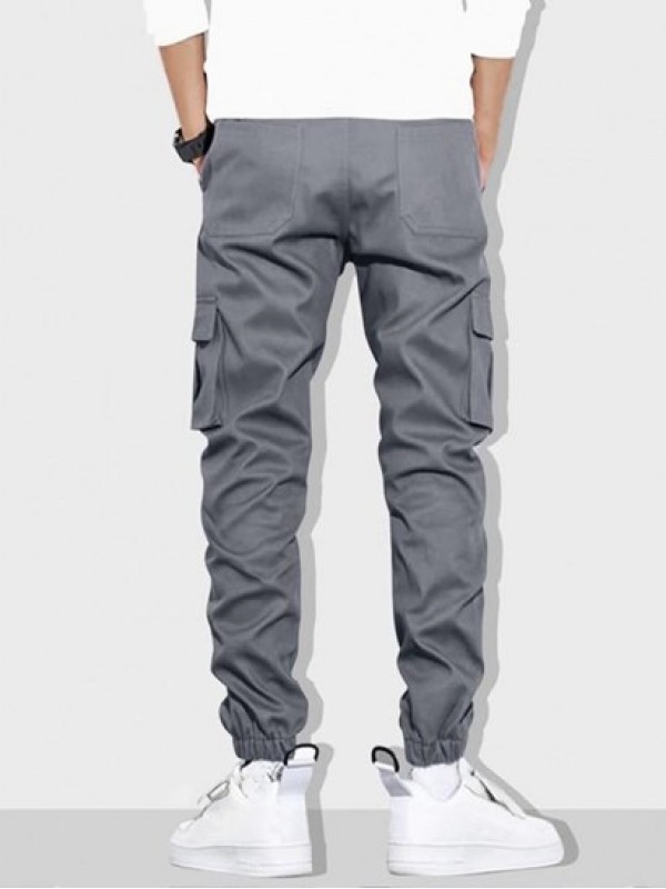 Solid Color Pockets Beam Feet Streetwear Cargo Pants Solid Color Pockets Beam Feet Streetwear Cargo Pants