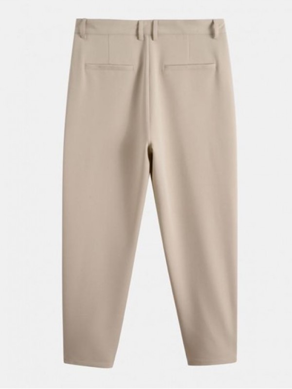 Ruched Solid Color Tapered Work Pants Ruched Solid Color Tapered Work Pants