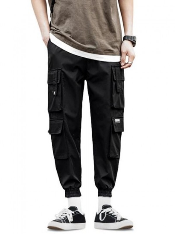 Multi Flap Pockets Drawstring Cargo Jogger Techwear Pants Multi Flap Pockets Drawstring Cargo Jogger Techwear Pants