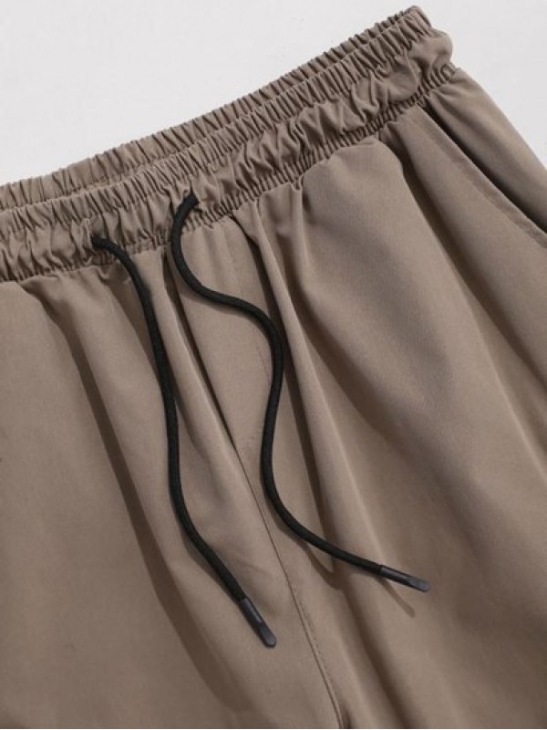 Streetwear Multi-Pocket Strap Drawstring Cargo Shorts Streetwear Multi-Pocket Strap Drawstring Cargo Shorts
