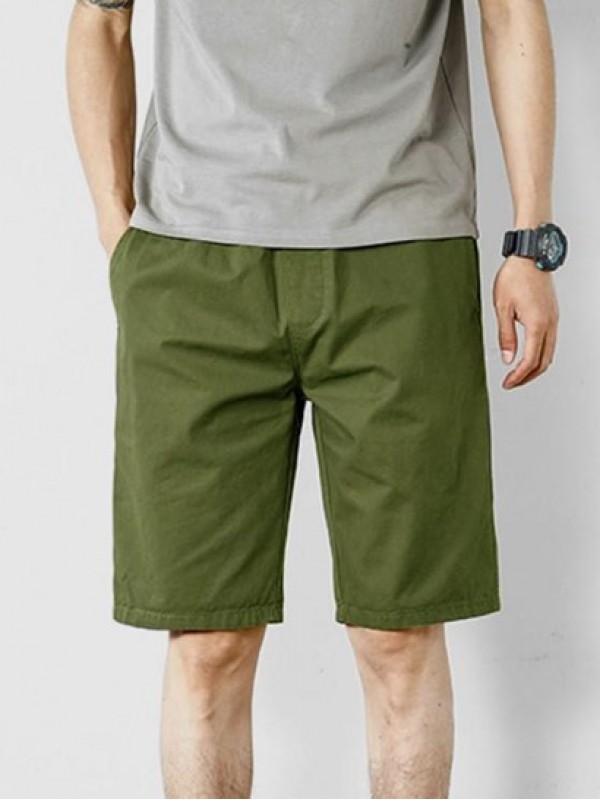 Solid Color Multi-Pocket Drawstring Casual Shorts Solid Color Multi-Pocket Drawstring Casual Shorts