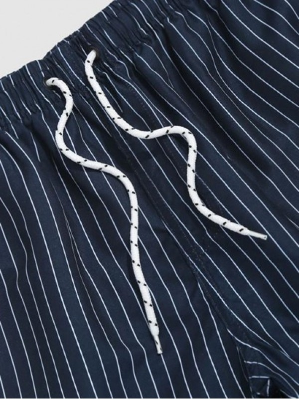 Pinstripe Pocket Drawstring Shorts Pinstripe Pocket Drawstring Shorts