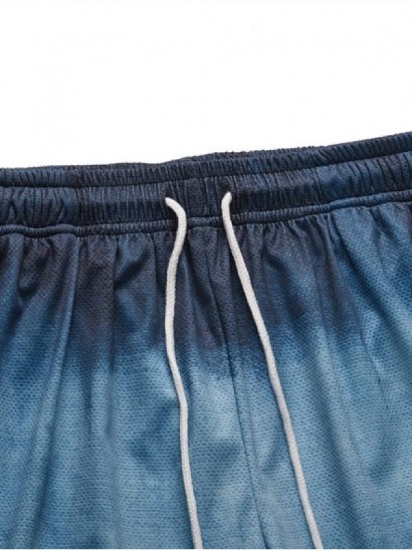 Ombre Print Drawstring Casual Shorts Ombre Print Drawstring Casual Shorts