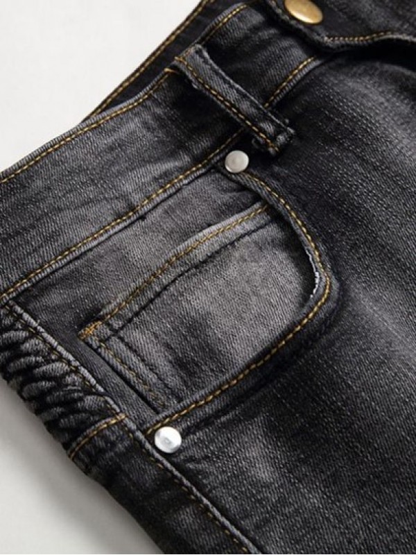 Pleated Patch Stitching Jeans Pleated Patch Stitching Jeans
