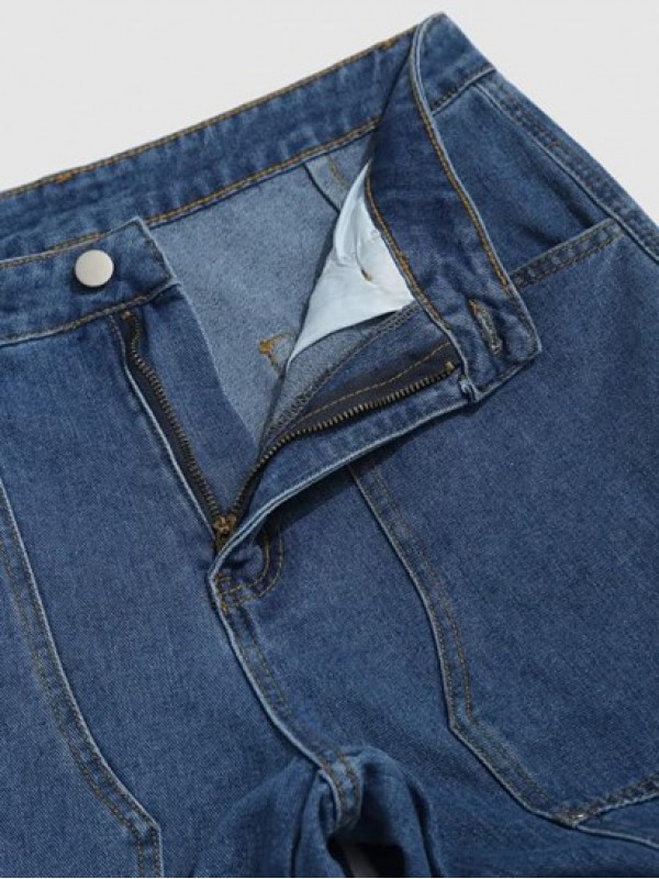 Loose Straight Leg Zipper Fly Jeans Loose Straight Leg Zipper Fly Jeans