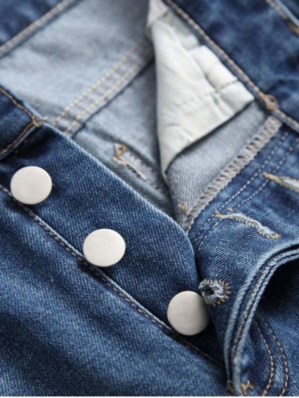 Ripped Destroyed Design Button Fly Jeans Ripped Destroyed Design Button Fly Jeans