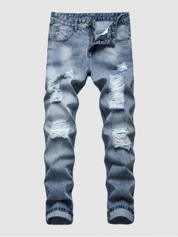 Zip Fly Ripped Jeans Zip Fly Ripped Jeans