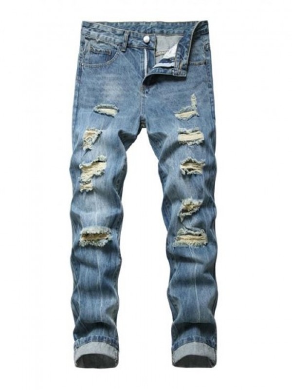 Zip Fly Distressed Jeans Zip Fly Distressed Jeans