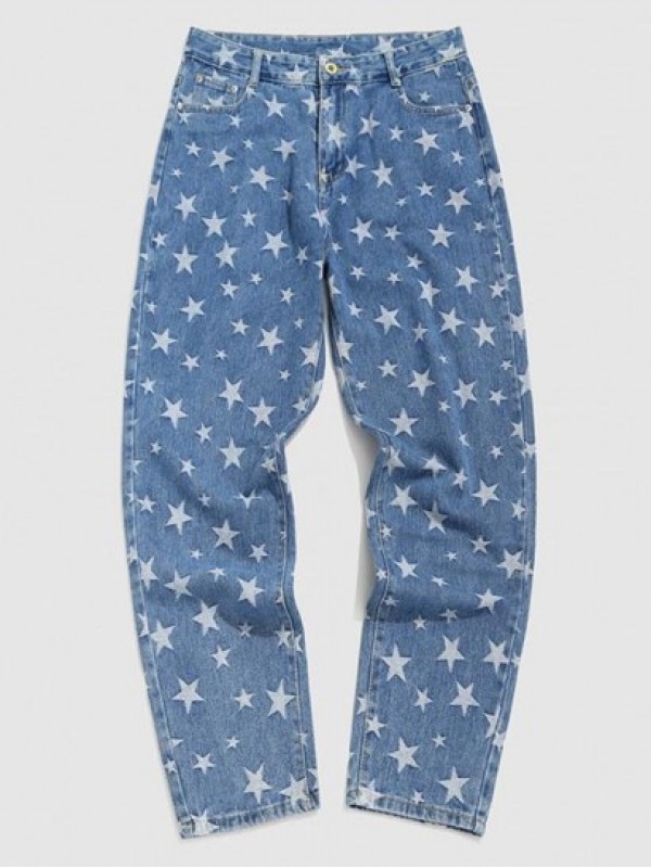 Stars Print Tapered Jeans Stars Print Tapered Jeans