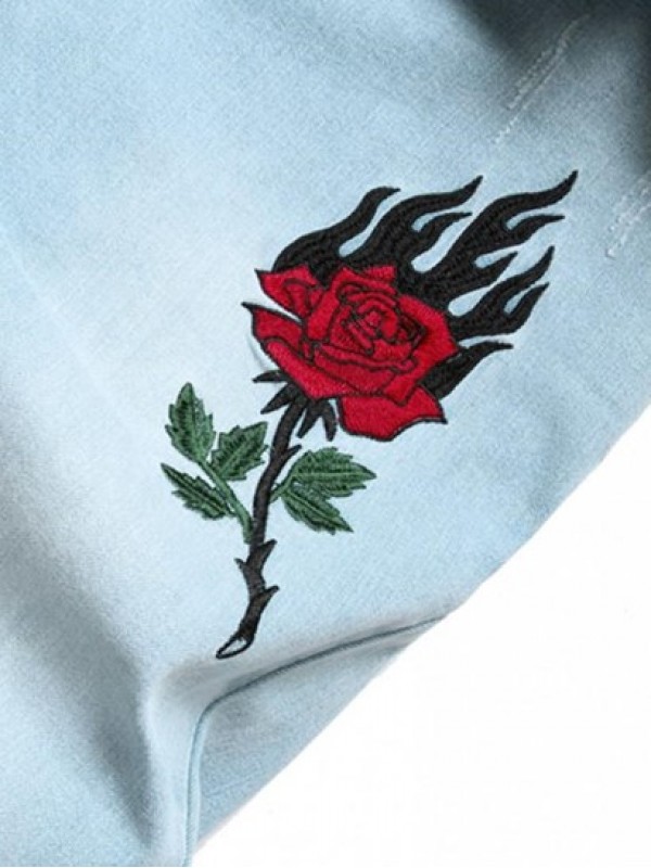 Ripped Rose Embroidered Skinny Jeans Ripped Rose Embroidered Skinny Jeans
