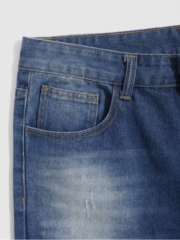 Ripped Colorblock Tapered Jeans Ripped Colorblock Tapered Jeans