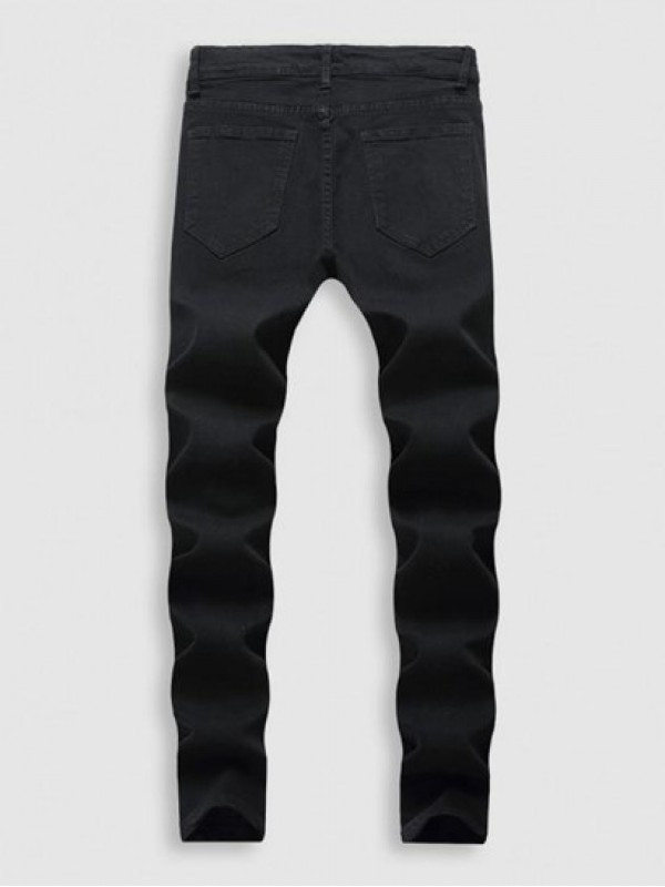 Ripped Casual Zipper Button Jeans Ripped Casual Zipper Button Jeans