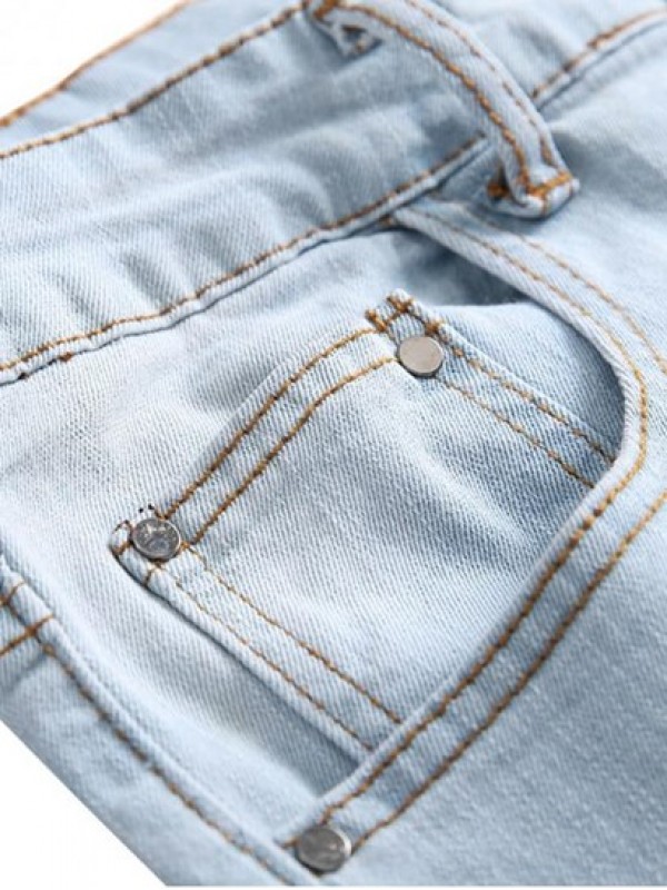 Floral Embroidery Destroy Wash Distressed Long Jeans Floral Embroidery Destroy Wash Distressed Long Jeans