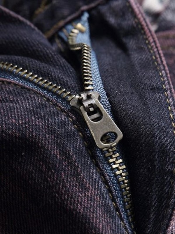 Vintage Ripped Button Zipper Fly Pockets Jeans Vintage Ripped Button Zipper Fly Pockets Jeans