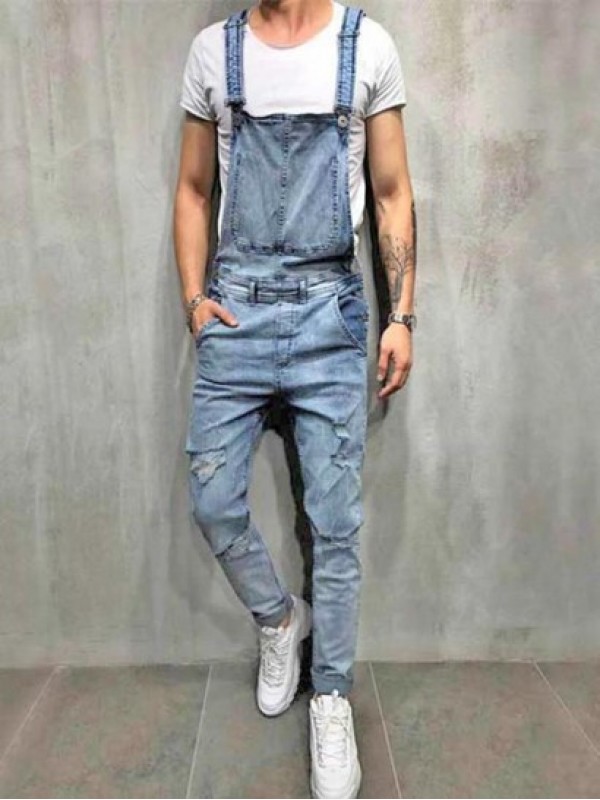 Frayed Ripped Inside Pocket Design Jean Jumpsuits Frayed Ripped Inside Pocket Design Jean Jumpsuits