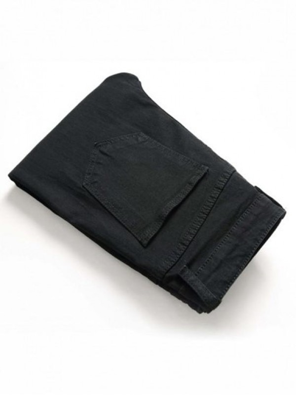 Solid Color Frayed Ripped Zipper Fly Jeans Solid Color Frayed Ripped Zipper Fly Jeans
