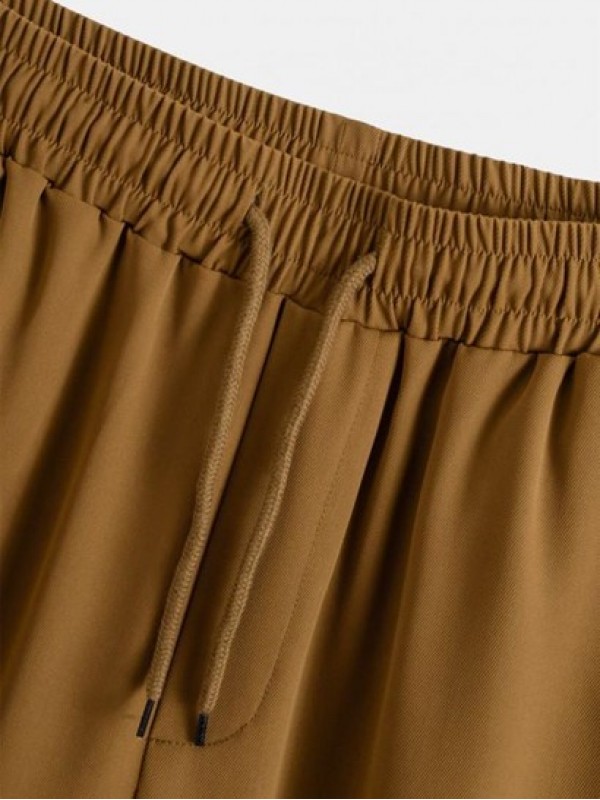Solid Color Drawstring Casual Pants Solid Color Drawstring Casual Pants