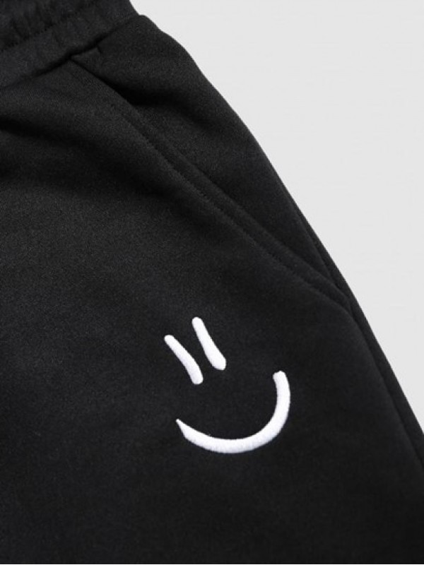 Smile Face Embroidery Sports Jogger Sweatpants Smile Face Embroidery Sports Jogger Sweatpants