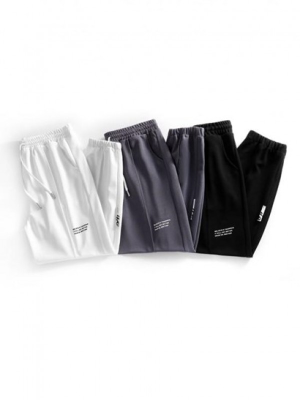 Letter Pintuck Drawstring Jogger Pants Letter Pintuck Drawstring Jogger Pants